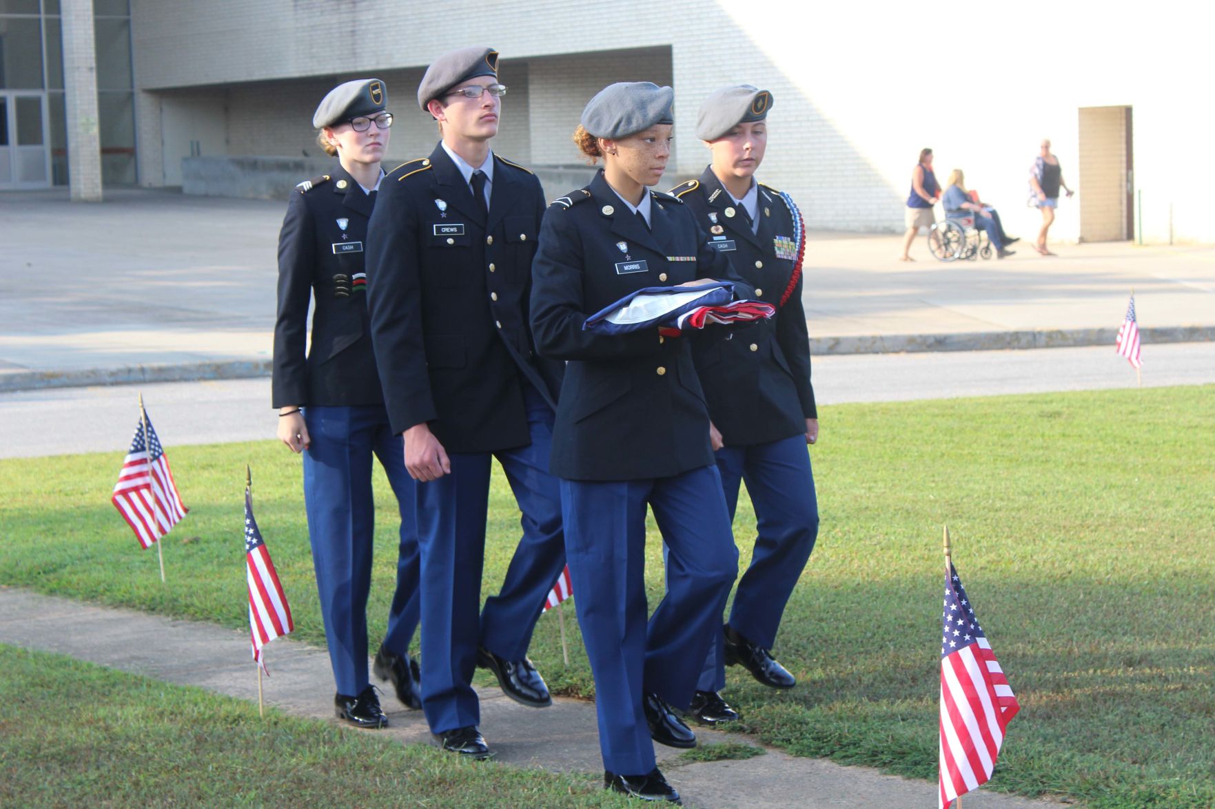 JROTC Flad Detail bringing in flag